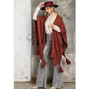 Aztec Poncho Cardigan Sweater